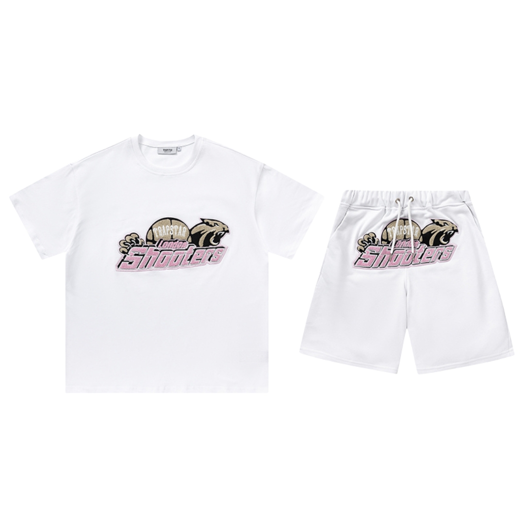 CONJUNTO CORTO TRAPSTAR SHOOTERS «White Beige Pink» - Imagen 1