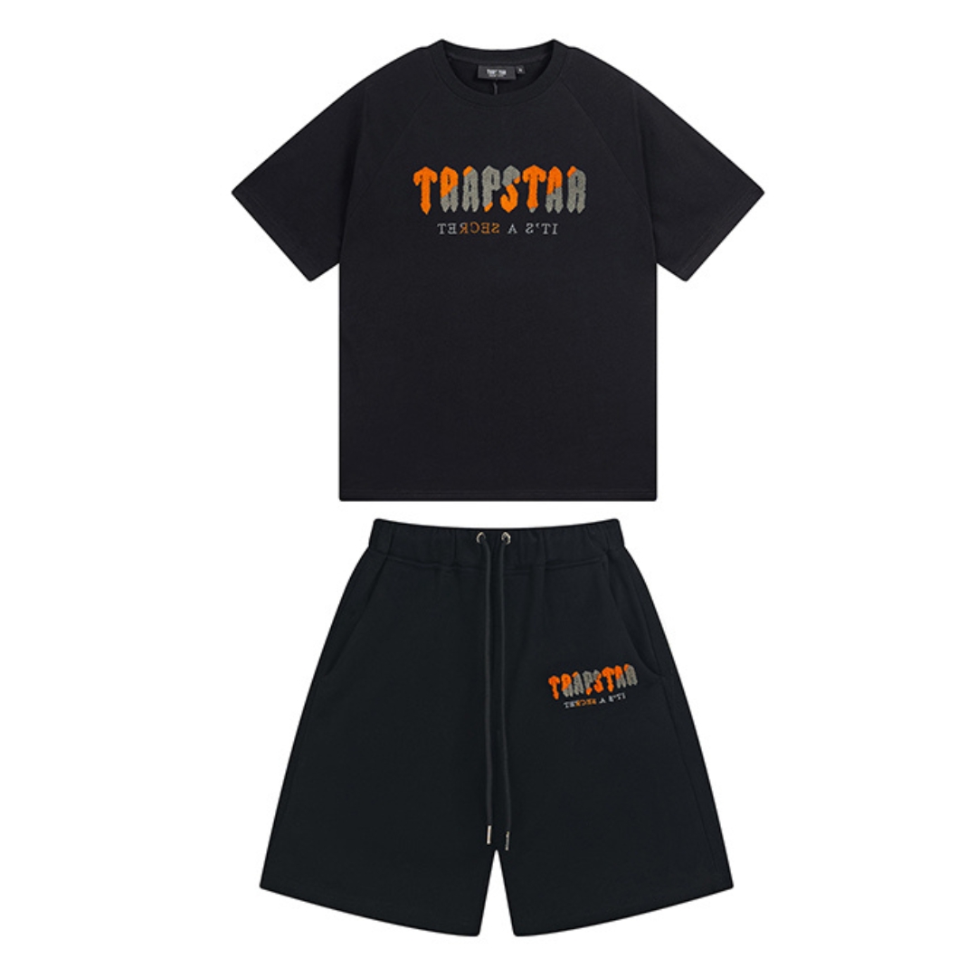 CONJUNTO CORTO TRAPSTAR «Black Orange Grey» - Imagen 1