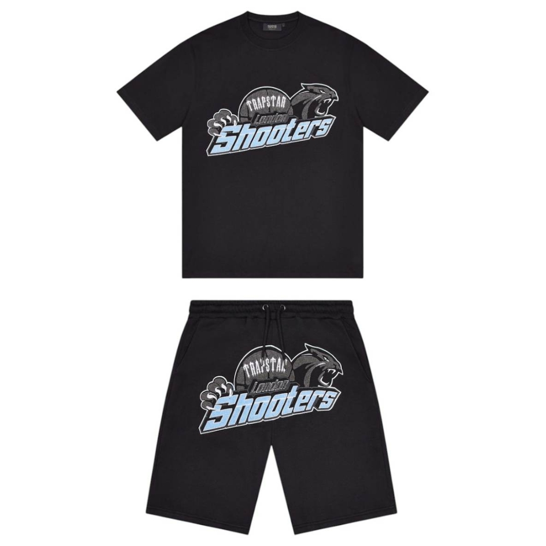 Diseño sin título (2) TRAPSTAR SHOOTERS CONJUNTO CORTO «Black Blue» - Imagen 1