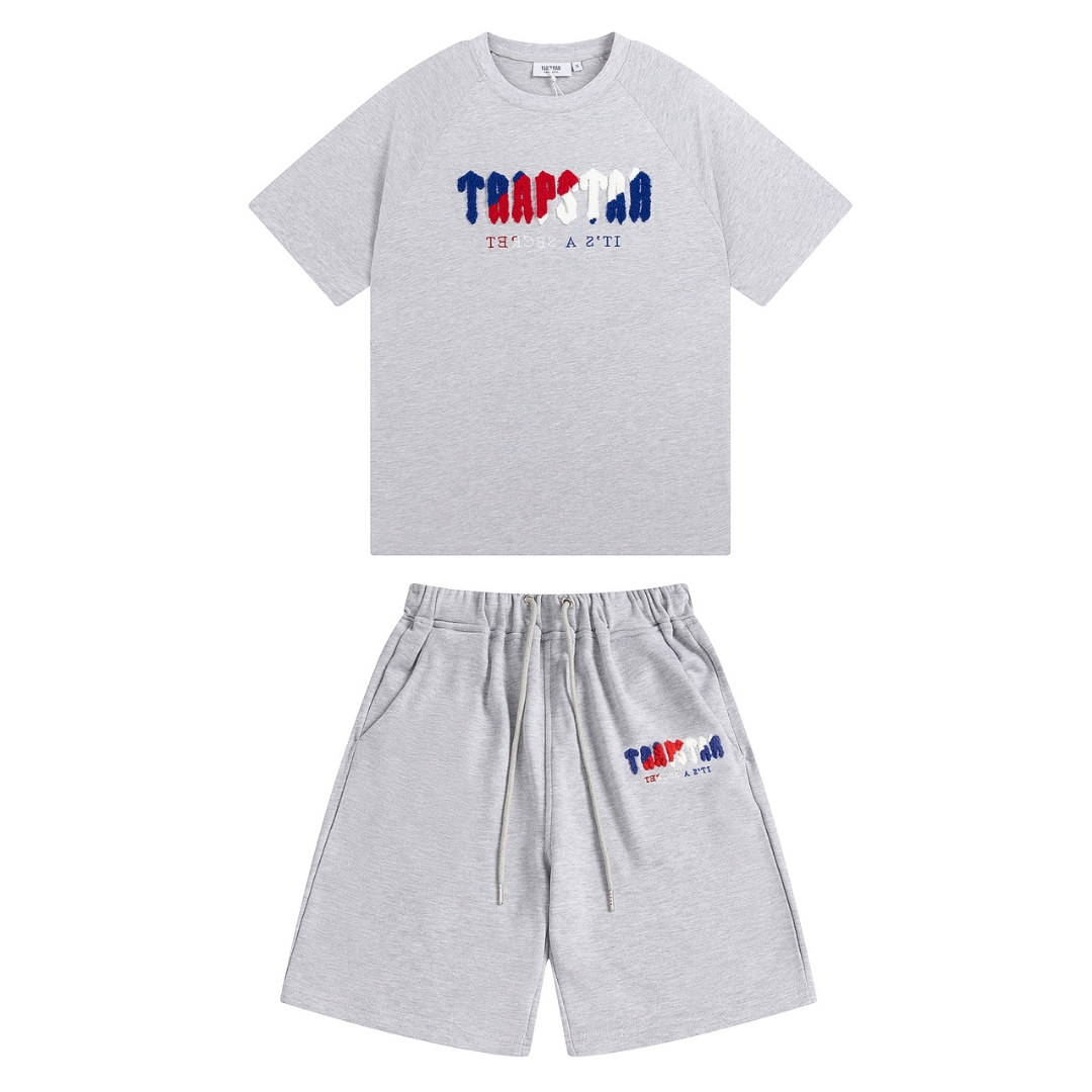 CONJUNTO CORTO TRAPSTAR «Grey Blue Red White» - Imagen 1