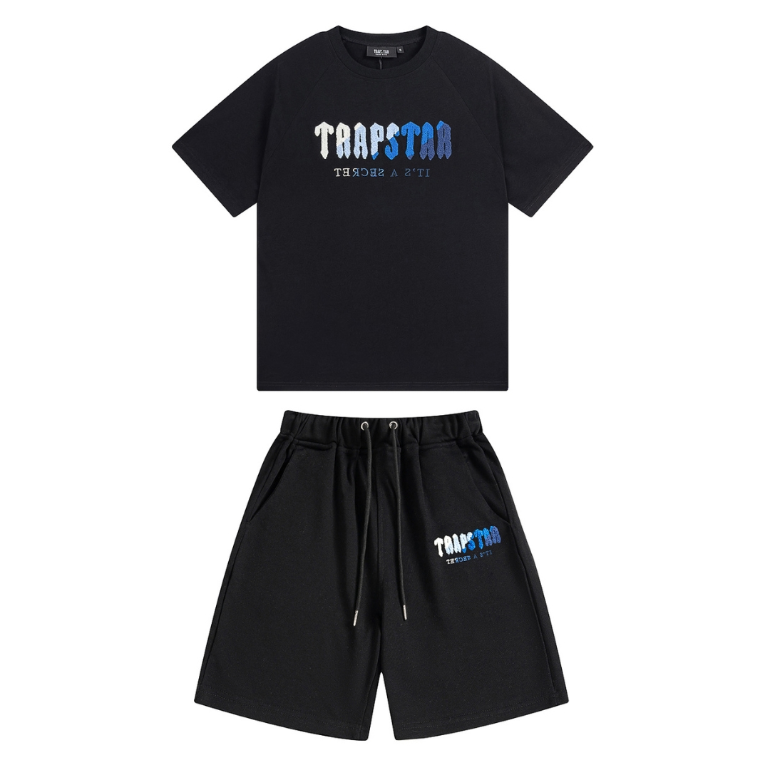 10 CONJUNTO CORTO TRAPSTAR «Black White Blue» - Imagen 1