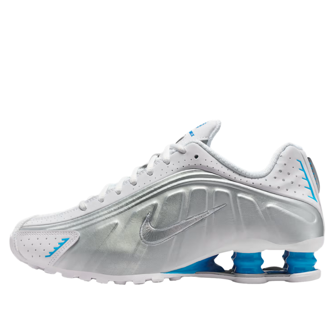 2 Nike Shox R4 White Blue Hero Silver - Imagen 1
