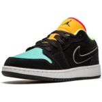 AIR JORDAN 1 Low "Black Aurora Green Laser Orange" - Imagen 2