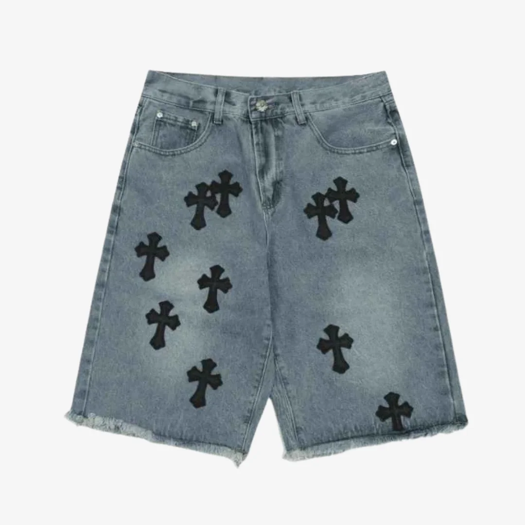 1-405.webp Shorts Cross Patch Denim - Imagen 1