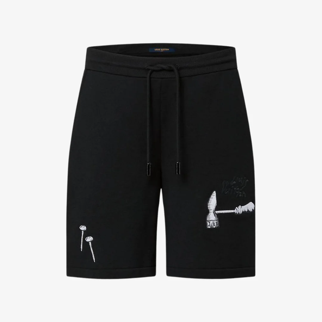 LC-Shorts-10.webp Shorts LV Black Embroidered Tools - Imagen 1